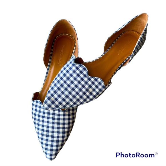 Southern Proper D’Orsay Gingham Scalloped Flats | 9 - Picture 3 of 8